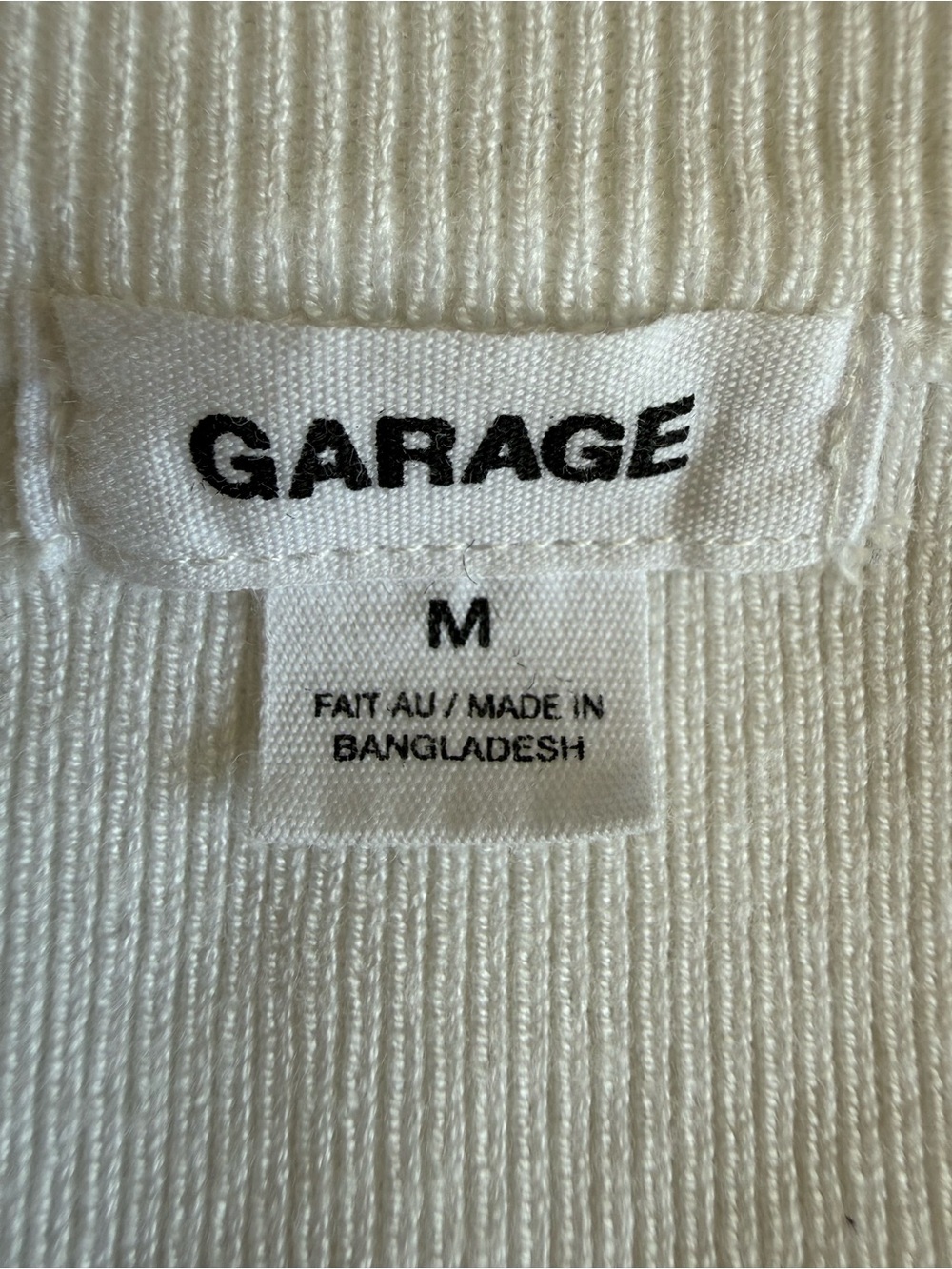 Garage Cream Ribbed Button-Up Top - Picture 2 of 5